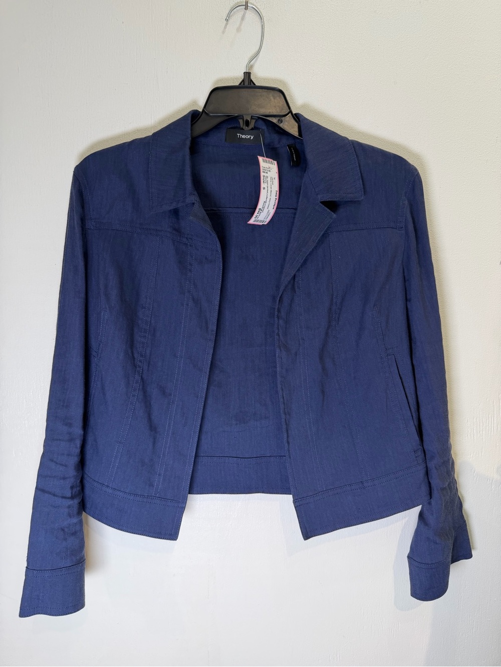 Theory Navy Cropped Blazer Jacket